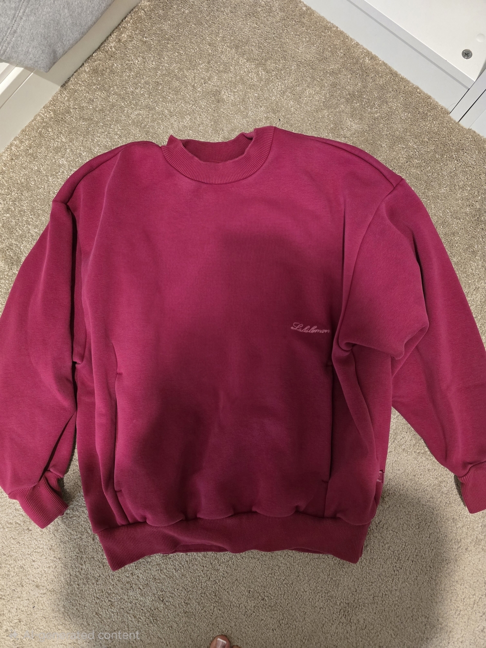 lululemon athletica Men's Big Cozy Crewneck Sweatshirt - Berry Rumble